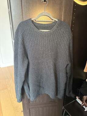 Bob Timberlake Men's Charcoal Grey Speckled Waffle Knit Crewneck Sweater XL